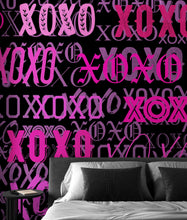 Load image into Gallery viewer, Pink XOXO Wallpaper Mural – Stylish Chic Glamour Girl’s Room Decor. #6899