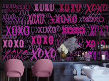 Load image into Gallery viewer, Pink XOXO Wallpaper Mural – Stylish Chic Glamour Girl’s Room Decor. #6899