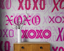 Load image into Gallery viewer, Pink XOXO Wallpaper Mural – Stylish Chic Glamour Girl’s Room Decor. #6899
