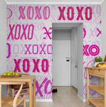 Load image into Gallery viewer, Pink XOXO Wallpaper Mural – Stylish Chic Glamour Girl’s Room Decor. #6899