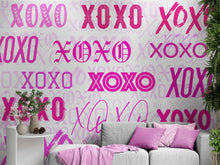 Load image into Gallery viewer, Pink XOXO Wallpaper Mural – Stylish Chic Glamour Girl’s Room Decor. #6899