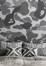 Load image into Gallery viewer, Bape Camo Wallpaper Mural. Grey Camo Streetwear Hype Beast Aesthetics. #6901