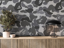 Load image into Gallery viewer, Bape Camo Wallpaper Mural. Grey Camo Streetwear Hype Beast Aesthetics. #6901