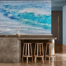 Carregar imagem no visualizador da galeria, Turquoise Ocean Wave Wallpaper. Surf Ocean Wave Wall Mural. #6924