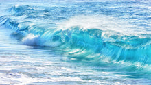 Carregar imagem no visualizador da galeria, Turquoise Ocean Wave Wallpaper. Surf Ocean Wave Wall Mural. #6924