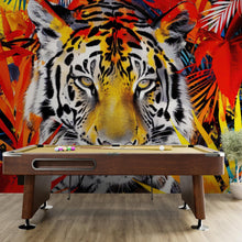 Carregar imagem no visualizador da galeria, Glamour Chic Colorful Jungle Tiger Wall Mural. #6926