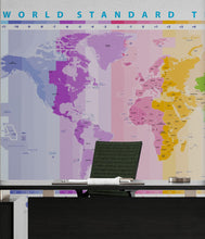 Carregar imagem no visualizador da galeria, World Time Zone Wallpaper. Office Wall Mural. #6948