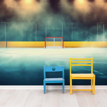 Carregar imagem no visualizador da galeria, Hockey Rink Wallpaper Mural. Sports Theme Decor. #6958