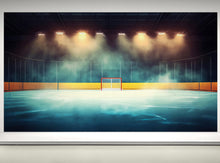 Carregar imagem no visualizador da galeria, Hockey Rink Wallpaper Mural. Sports Theme Decor. #6958