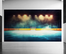 Carregar imagem no visualizador da galeria, Hockey Rink Wallpaper Mural. Sports Theme Decor. #6958