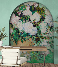 Carregar imagem no visualizador da galeria, Vincent Van Gogh White Flowers in Vase Wall Mural. #6960