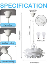 Cargar imagen en el visor de la galería, Chandeliers for Dining Room Lighting Fixtures Hanging,2-Light Romantic Modern Chandelier, Acrylic Flower Shape Chandeliers for Bedroom,Hallway, Living Room, Foyer, Office, Bar,Island Lights