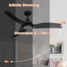 Carregar imagem no visualizador da galeria, 52" Industrial DC Motor Downrod Mount Reversible Ceiling Fan with LED Lighting and Remote Control