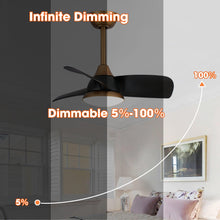 Carregar imagem no visualizador da galeria, 28" Modern DC Motor Downrod Mount Reversible Ceiling Fan with LED Lighting and Remote Control