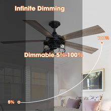 Carregar imagem no visualizador da galeria, 52" Windmill Industrial Downrod Mount Reversible Ceiling Fan with Lighting and Remote Control