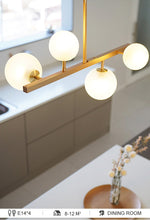 Carregar imagem no visualizador da galeria, Modern Light Luxury Chandelier with Horizontal Pipe Suspension for Kitchen