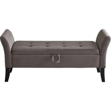 Carregar imagem no visualizador da galeria, 51.5" Bed Bench with Storage Grey Velvet