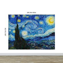 Carregar imagem no visualizador da galeria, Vincent Van Gogh's The Starry Night Painting Wallpaper Mural. #6742