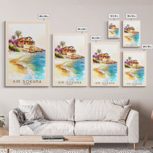 Load image into Gallery viewer, Ain Sokhna, Egypt Watercolor Print, Vacation Gift, Egypt Wall Art, Beach Painting, Beach Decor, Large Wall Art, Wood Frame Art