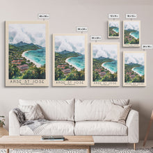 Load image into Gallery viewer, Anse St Jose, Seychelles Watercolor Beach Print, Vacation Gift, Seychelles Wall Art, Beach Painting, Beach Decor, Beach Painting