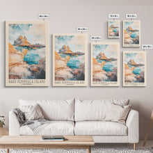 Load image into Gallery viewer, Barú Peninsula-Island, Colombia Watercolor Beach Print, Vacation Gift, Colombia Wall Art, Beach Painting, Beach Decor, Beach Painting