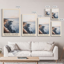 Load image into Gallery viewer, Block Island, Rhode Island,United States Watercolor Print, Vacation Gift, Rhode Island,United States Wall Art, Beach Painting, Beach Decor, Large Wall Art, Wood Frame Art