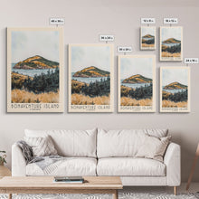 Load image into Gallery viewer, Bonaventure Island, Canada Watercolor Beach Print, Vacation Gift, Canada Wall Art, Beach Painting, Beach Decor, Beach Painting