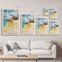 Load image into Gallery viewer, Bounty Beach, Philippines Watercolor Beach Print, Vacation Gift, Philippines Wall Art, Framed Canvas Print, Framed Beach Painting