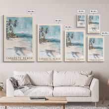 Load image into Gallery viewer, Cabarete Beach, Dominican Republic Watercolor Print, Vacation Gift, Dominican Republic Wall Art, Beach Painting, Beach Decor, Large Wall Art, Wood Frame Art
