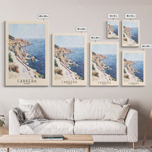 Carregar imagem no visualizador da galeria, Cabrera, Spain Watercolor Beach Print, Vacation Gift, Spain Wall Art, Framed Canvas Print, Framed Beach Painting