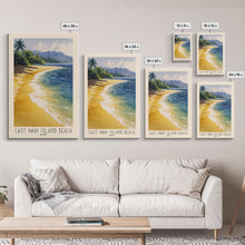 Load image into Gallery viewer, Cast Away Island Beach, Fiji Watercolor Print, Vacation Gift, Fiji Wall Art, Beach Painting, Beach Decor, Large Wall Art, Wood Frame Art