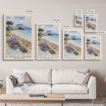 Load image into Gallery viewer, D’Urville Island, New Zealand Watercolor Beach Print, Vacation Gift, New Zealand Wall Art, Framed Canvas Print, Framed Beach Painting