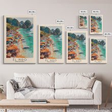 Load image into Gallery viewer, El Nido, Philippines Watercolor Beach Print, Vacation Gift, Philippines Wall Art, Framed Canvas Print, Framed Beach Painting