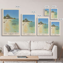 Cargar imagen en el visor de la galería, Fort Clarence Beach, Jamaica Watercolor Beach Print, Vacation Gift, Jamaica Wall Art, Framed Canvas Print, Framed Beach Painting