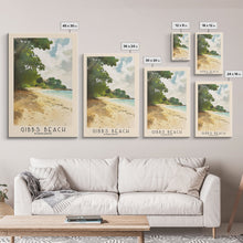 Load image into Gallery viewer, Gibbs Beach, Barbados Watercolor Print, Vacation Gift, Barbados Wall Art, Beach Painting, Beach Decor, Large Wall Art, Wood Frame Art