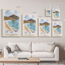 Load image into Gallery viewer, Ilıca Beach, Turkey Watercolor Beach Print, Vacation Gift, Turkey Wall Art, Beach Painting, Beach Decor, Beach Painting