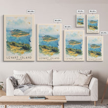 Load image into Gallery viewer, Levant Island, France Watercolor Beach Print, Vacation Gift, France Wall Art, Beach Painting, Beach Decor, Beach Painting