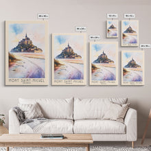 Load image into Gallery viewer, Mont Saint-Michel, France Watercolor Beach Print, Vacation Gift, France Wall Art, Beach Painting, Beach Decor, Beach Painting