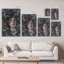 Load image into Gallery viewer, Bats and Beauty in the Night - Spooky Halloween Wall Art - Creepy Home Decor - Gothic Art Print - Unique Halloween Decoration