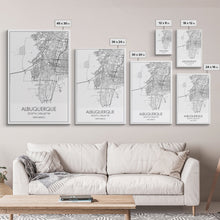Carregar imagem no visualizador da galeria, Albuquerque Street Map, New Mexico Map,Man Cave Wall Art, City Map Print, Minimalist, Modern Art, Wall Art, Canvas Print, Canvas Wall Art