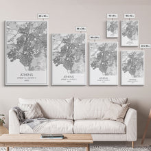 Load image into Gallery viewer, Athens Street Map, Greece Map, Travel Wall Art, Friendship Gift, Bedroom Art, Minimalist Art, Wall Art, Canvas Print, Canvas Wall Art