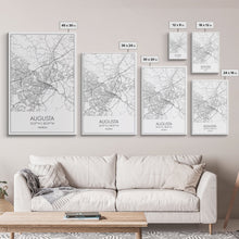 Load image into Gallery viewer, Augusta Street Map, Georgia Map, City Map Art, Dorm Wall Art, Adventure Wall Art, Minimalist Art, Wall Art, Canvas Print, Canvas Wall Art