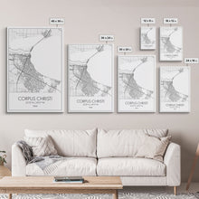 Load image into Gallery viewer, Corpus Christi Street Map, Texas Map, City Map Art, Minimalist Art, Wall Art, Canvas Print, Travel Wall Décor, Gift For Dad, Office Décor