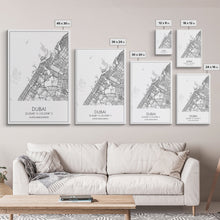 Load image into Gallery viewer, Dubai Street Map, UAE Map, City Map Art, Minimalist Art, Wall Art, Canvas Print, Aviation Gift, Travel Art, Office Décor, Unique Wall Art