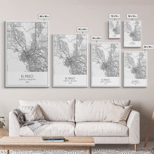 Load image into Gallery viewer, El Paso Street Map, Texas Map, City Map Art, Minimalist Art, Wall Art, Canvas Print, Living Room Wall Art, Travel Art Print, Gift For Dad