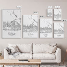 Carregar imagem no visualizador da galeria, Fontana Street Map, California Map, City Map Art, Minimalist Art, Wall Art, Canvas Print, Unique Wall Art, Travel Décor, Travel Gift For Men