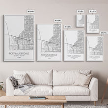 Carregar imagem no visualizador da galeria, Fort Lauderdale Street Map, California Map, City Map Art, Minimalist Art, Wall Art, Canvas Print, Travel Art, Game Room Décor, Travel Gifts