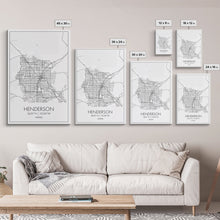 Load image into Gallery viewer, Henderson Street Map, Nevada Map, City Map Art, Minimalist Wall Art, Wall Art, Canvas Print, Gifts For Her, Travel Art, Man Cave Art,