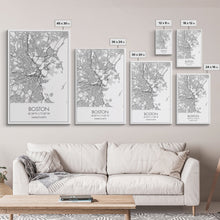 Load image into Gallery viewer, Boston Street Map, Massachusetts Map, City Map Art, Modern Art, Wall Art, Canvas Print, Wall Art For Bedroom, Gifts For Him, Travel Décor