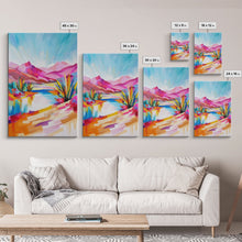 Load image into Gallery viewer, Bright Southwestern Landscape Art - Framed Canvas Print, Desert Decor, Vibrant Living Room Wall Art, Colorful Nature Scene